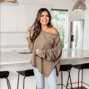 Pink Lily Cozy Up Olive Sweater - Medium